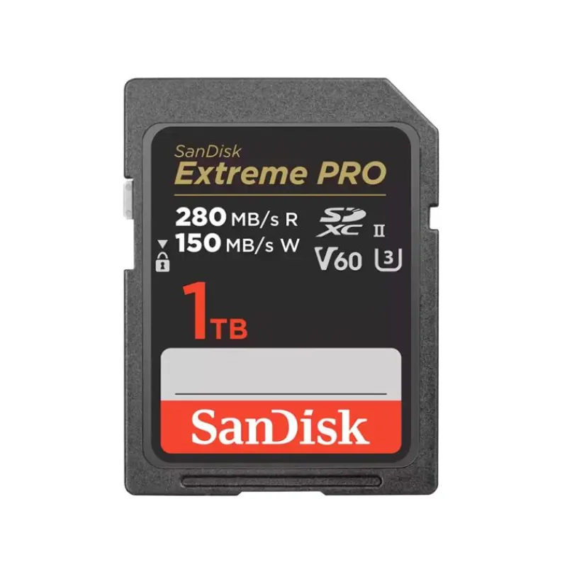 Sandisk Carte mémoire SD Extreme Pro 1TB UHS-II | Enregistrements vidéo 6K fiables et récupération facile