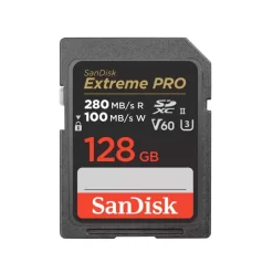 Sandisk Carte mémoire SD Extreme Pro 128 Go UHS-II V60 - Enregistrez des vidéos 6K et 4K UHD avec fiabilité et performance