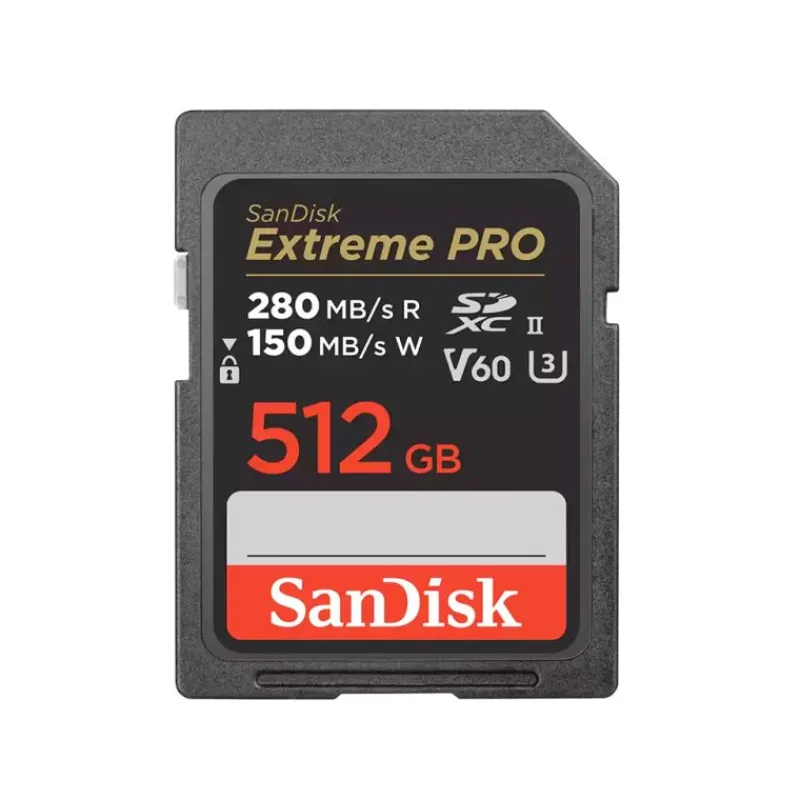 Sandisk Carte SD Extreme Pro 512GB UHS-II - Vidéo 6K, 4K UHD, Classe 60, Récupération RescuePRO, Transfert Rapide