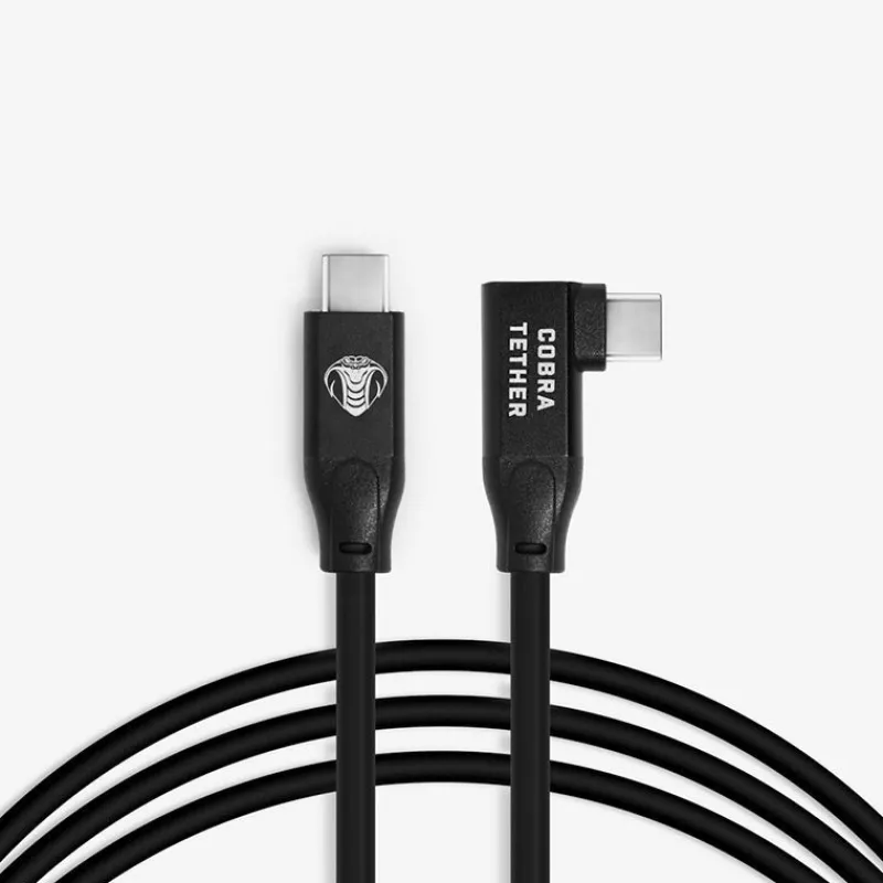 Cobra Tether USB-C / USB-C 90° - 10m - Noir