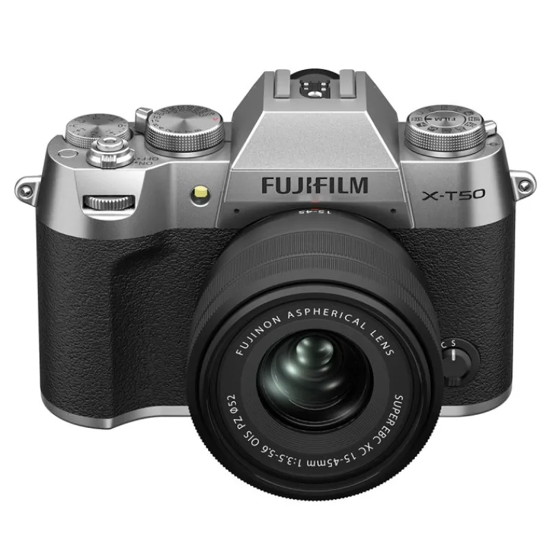 Fujifilm FUJI X-T50 SILVER + XC 15-45mm : Appareil Photo Hybride 40,2 MP avec Vidéo 6,2K et Simulations de Film