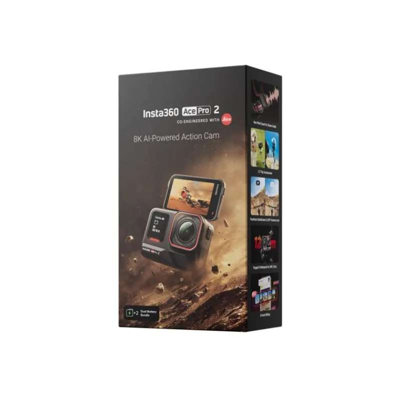 INSTA360 ACE PRO 2 – Caméra 8K avec Double Puce AI et Étanchéité 12m